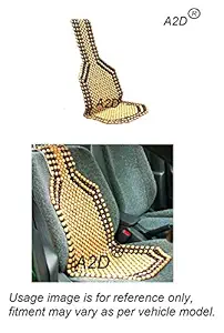 A2D Premium FRP Plastic Car Wooden Bead Seat Cover for Maruti Suzuki Baleno, Beige
