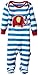 Kite Baby Boys' Stripy Elephant Sleepsuit Pyjama Set, Blue, 0-3 Months