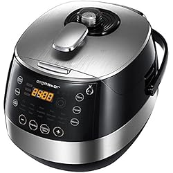 Aigostar Happy Chef 30IWY - Multicuiseur 7 en 1, 900W, 15 fonctions programmables avec grand écran LED incliné, minuterie et fonction maintien au chaud. Récipient anti-adhésif de 5 litres avec poignée