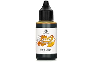 Octopus 30ml Fluids Alcohol Ink CARAMEL, Encre à alcool pour Fluid Art et Resin Art, brun