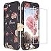 Price comparison product image iPhone 7 Plus Case Tempered Glass Screen Protector, iPhone 7 Plus Cover Floral, ZXK CO Ultra Slim 360°Full Body Protection Phone Cover Anti-Scratch Hard PC Case for iPhone 7 Plus/8 Plus 5.5"/ Red Rose