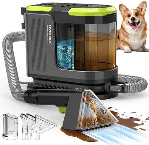HYCHIKA Lavatappeti e Divani Portatile 1800W, 17kPa Lava tappezzeria, Doppio Serbatoio e Autopulizia, Lavatappeti pulitore per Divano, Tappeti, Zerbini, Auto e Famiglie con Animali