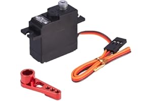 WORKSDUO Für Wltoys 144001 144007 124007 124019 A959-B 18 g 3,5 kg Metallgetriebe Servo und Servoarm JX PDI-1181MG Servo RC Auto Upgrade Teile Ersatzzubehör (Farbe: Rosso)