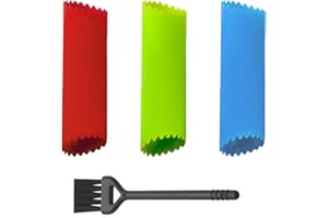 AUTUUCKEE 3 Stück Silikon-Knoblauchschälerrolle & Reinigungsbürste, Schnellschälerrolle, praktischer Silikonschäler für Küchengeräte, Knoblauchroller, Küchenhelfer, Silikon-Knoblauchschäler