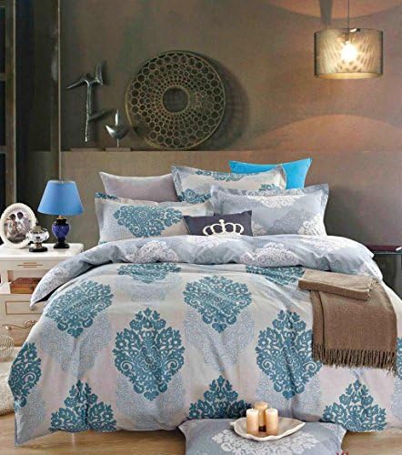WestHOME 100% Cotton Bedding Set, Moroccan Paisley Double Sided Stylish &amp; Matching Sheet- Available in Double/King/Super King Sizes (Super King size)