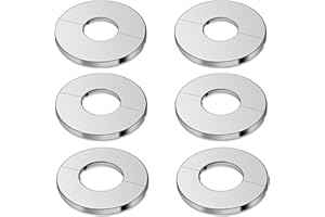 EIROVYA 6PCS 22/26/34mm Embellecedor Grifo Ducha Cubierta de Acero inoxidable, Collares de Tubería, Roseta para Grifo, Cuello de Tubo, Embellecedor para Radiadores