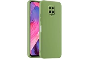 HULLIN Custodia per Telefono in Silicone Colorato, Adatta per Redmi Note 9S / Note 9 Pro (6.67") - Verde Matcha
