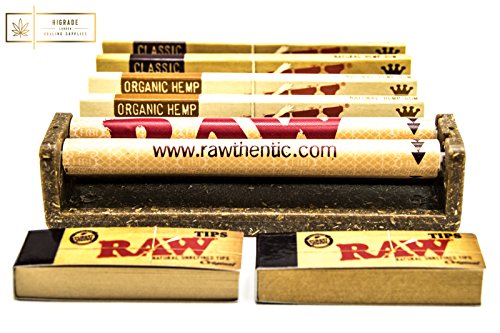 Raw King Size Zigarettenroller mit 4 Raw King Size Rolling Papers und 2 Broschüren von Raw Rolling Tips - 2