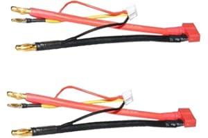 LINSYRC 2-Pack Connettore Femmina Spina T Dean a Connettore Bullet Spina a Banana 4.0MM 4MM con Cavo di Bilanciamento 2S JST-XH
