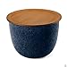 Produktbild pieperconcept RONDA Beistelltisch/Aufbewahrungsbox blau mit abnehmbarem Tablett Eiche