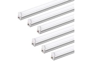 Barrina Led Batten Light 2ft, T5 1100lm 10W 6500K Super Bright White LED Garage Workshop Lighting,Wall and Ceiling Batten Lights 6-Pack