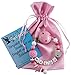 Produktbild Personalisierte Schnullerkette mit Namen aus Holz in Rosa für Mädchen | verschiedene Designs verfügbar| perfektes Baby-Geschenk zur Geburt und Taufe (Design1)