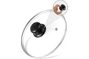 VR7 Glass Lids for Saucepan 18cm Pots Transparent Heat-Resistant Steam Hole Lid with Plastic Knob Frying Pan