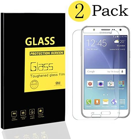 [2-Pack] Samsung Galaxy J7 2016 Screen Protectors , MENGGOOD Tempered Glass Protective Films Invisible Transparent Crystal Clear Protection Display Shield for Samsung Galaxy J7 2016 - 9H Hardness