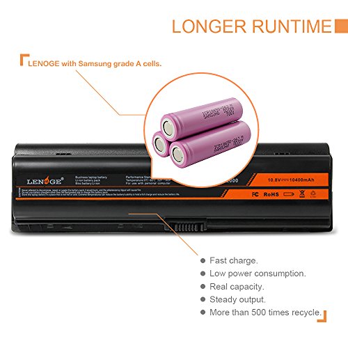 LENOGE Hochleistung Neu Akku Für HP Li-ion Ersatz Laptop Batterie (Mit Samsung Zellen) 12 zell 10400mAh Pavilion DV2000 DV2100 DV2500 DV2600 Serie, für P/N 446506-001 geeignet – 18 Monate Garantie - 6