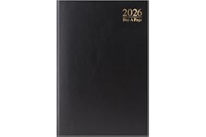 ABBEYSHAKE 2026 A4 one day to a page hardback diary full page saturday sunday black
