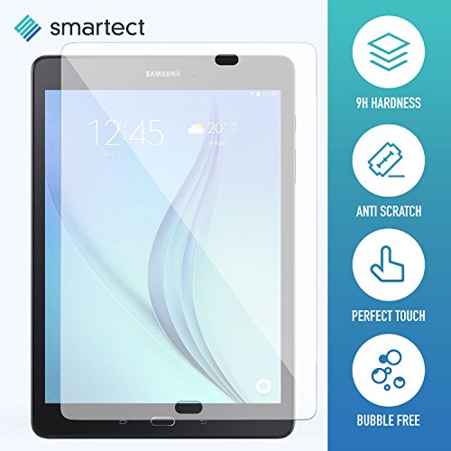 smartect® Panzerglas Displayschutzfolie für Samsung Galaxy Tab A 9.7 (T550N) aus gehärtetem Tempered Glass • Gorilla Glass mit Härtegrad 9h • 0,33mm Ultra-Dünn • Abgerundete Kanten (2.5D) • Anti Fingerabdruck