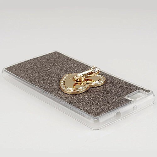 Huawei P8 Lite (2015) 5,0 Zoll Hülle, MUTOUREN Huawei P8 Lite (2015) 5,0 Zoll Etui Hülle Tasche Schutzhülle TPU Silikon Case Cover Bling Glitzer Schwarz Bumper mit Ring und Anti-Scratch Löschen Back Bumper für Huawei P8 Lite (2015) 5,0 Zoll - 2