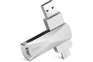 FINEWISH Memoria USB 128GB, Pen Drive USB C 2 en 1 OTG Dual Flash Drive Metal Memory Stick para PC, Tabletas, Macbook, Estéreo de Automóvil, Smartphones (Plata)