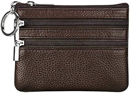 TOPSTORE01 Men Women Card Coin Pouch Purse Holder Genuine Leather Wallet (Coffee)