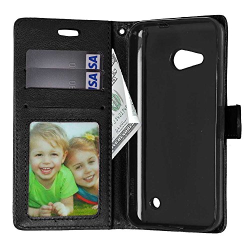 Nancen Nokia Microsoft Lumia 550 Lederhülle Neu Style Acht Farbe Weich PU Flip Case Ledertasche / Schutz Etui, Einfach Vintage Kollektion Karten Slot Foto Wallet Hülle Handy Tasche Zubehör - 3