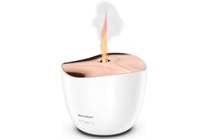 ‎SHARP Sharp Aroma Ultraschall Diffuser Zerstäuber mit Kerzenlicht-Effekt für Duftöle & ätherische Öle zur Aromatherapie (weiß/rosé-Gold)