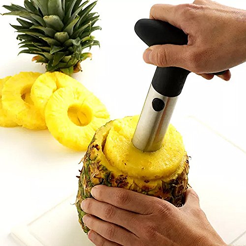 Newdora Edelstahl Ananasschneider, Schäler und Entkerner,Fruit Ananas-Entkerner Schneide Cutter Schäler aus Edelstahl - 7