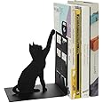 Balvi Bookend Fishing Cat Colour black Bookend with decorative cat, fish tank and library figure Iron