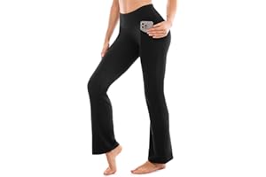 SINOPHANT Yoga Pants for Women Flared Leggings High Waisted Bootcut Trousers Womens Gym Wide Leg Workout Stretchy
