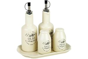 Tognana Sweet Campania Home Service à Huile/vinaigre/sel/Poivre, céramique Blanc