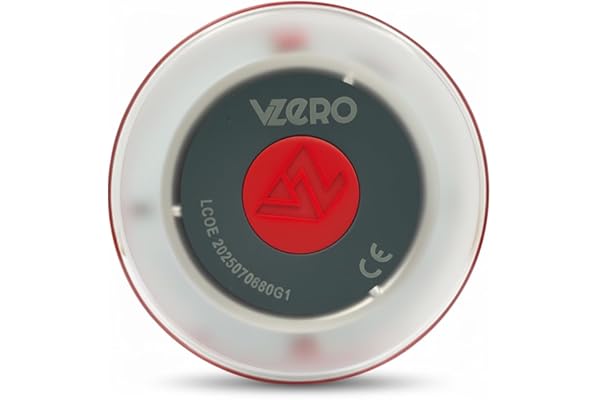 VZero - Luz de Emergencia V16 con Geolocalización, Señal Homologada Conectada con DGT 3.0, Apta para 2026, Baliza para Coche con eSIM Incluida, Alta Potencia (200 candelas) y Sistema Eye Protect