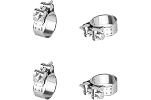 MUZHUPGUZ 4 Pz Fascette Metalliche, Fascette Stringitubo Inox, Fascette Stringitubo in Acciaio Inox Regolabile 17-19 mm, Fascetta Metallica con Vite, Collare Stringitubo a Bullone per Tubo Acqua Auto Gas