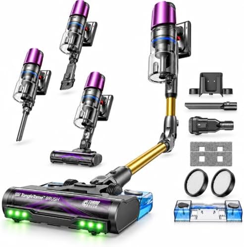 Ultenic Aspirapolvere Senza Fili 2 in 1 con Sistema Anti-peli, GreenEye