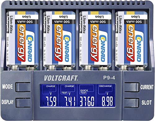 VOLTCRAFT 9V-Block-Ladegerät NiCd, NiMH, LiIon P9-4 9 V Block