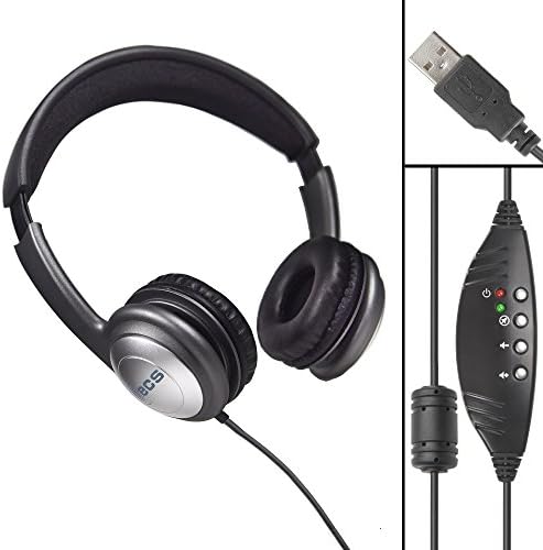 WordSlinger Deluxe Overhead USB Transcription Headset With Leatherette Cushions
