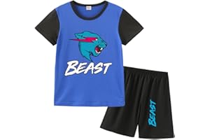 Forlcool Gamer Lighting Cat YouTube Game Merch T-Shirts and Shorts Pjs Sets 3-13 Years