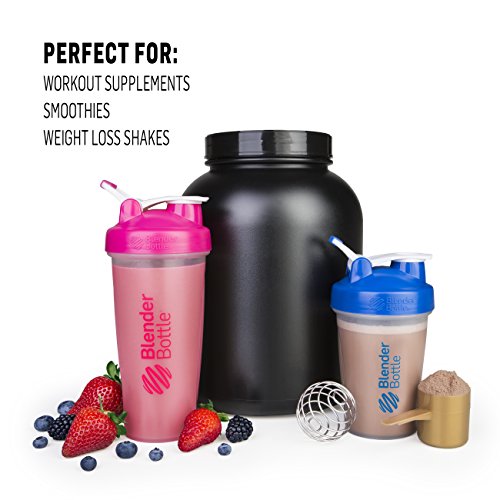BlenderBottle Classic Loop Shaker / Eiweiß Shaker / Diät Shaker / Protein Shaker mit Blenderball blau 590ml Fassungsvermögen, skaliert bis 400 ml - 3