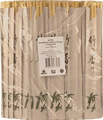 JADE TEMPLE 17728 Bamboo Disposable Chopsticks in Envelope, Brown, 47 x 23 x 32 cm 100 Units
