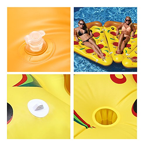 ThinkMax 6 x 3 Feet PVC Giant Inflatable Pizza, Outdoor Swimming Pool Float Rafts,Inflatable Summer Party Floatie Lounge Toy For Children and Adults