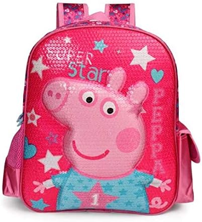 Peppa Pig Super Star Eva Polyester Pink School Bag/Backpack/UnisexSchool Bag 14 Inch