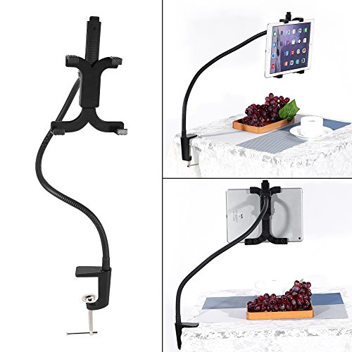 Tablet Halterung 360 Grad Einstellbar Desktop Ständer Stabil Handyhalter Notebookständer für Smartphone und Tablet Schwarz