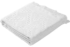 Ieron Boho Picnic Blanket, Waterproof Washable Beach Blanket Beach Mat,Camping Blanket for Outdoor/Picnic/Garden/Beach/Camping,White 90x180cm