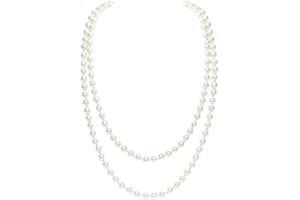 BABEYOND Długi naszyjnik z pereł zestaw naszyjników ze sztucznych pereł z koralikami długie perły naszyjnik z lat 20. XX wieku Gatsby kostium biżuteria