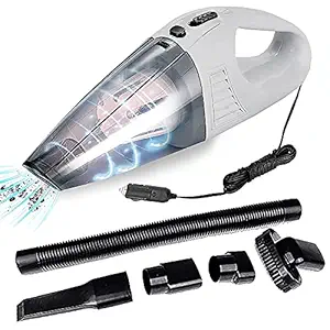 Car Vacuum Cleaner - LACOSSI Plastic Powerful Portable & Corded High Power for Quick Car Cleaning, DC 12V, 120W 5000PA,White Cleaning Blue/Double Bed King Size, 200x 200x145 cm (Standard 4)