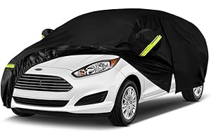 JINSENTGG Couverture de Voiture Remplacement pour Ford Fiesta 2008-2022, Bâche de Voiture Garage de Complet étanche Garage Complet Bandes Réfléchissantes 210T (for Fiesta)