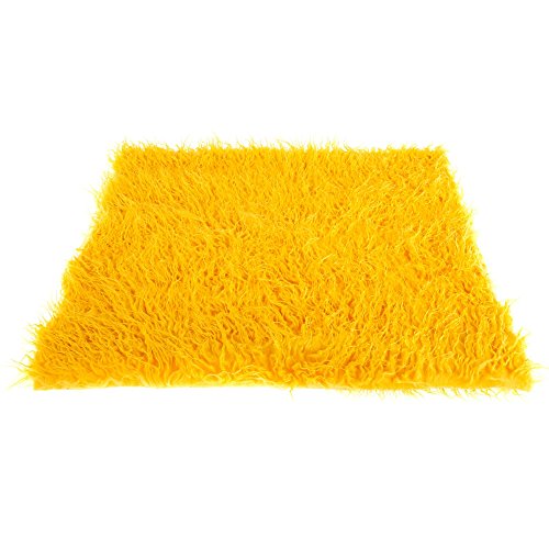 FINEJO Newborn Baby Fur Backdrop Flannel Receiving Blanket Gold