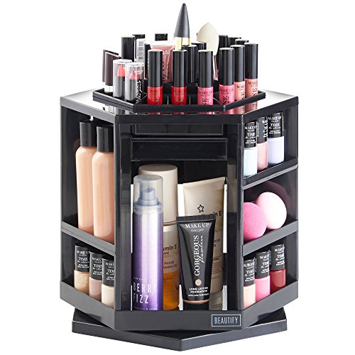 Beautify 360° Rotating Makeup Cosmetic Storage Organiser - Black