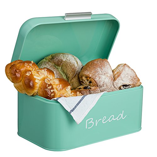 GranRosi Brotkasten - kompakte Metall Brotbox zur Brotaufbewahrung im 40er Jahre Retro Design