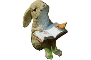 Gemmia Miniature Fairy Garden Rabbit Figurine- Confident Reading Rabbit