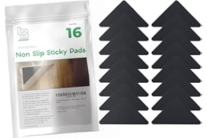 Ledgebay Rug Pad Grippers for Area Rugs - Multi Pack Reusable, No Skid, Washable, Anti-Slip, Rug Pad Gripper for Hardwood Floors and Tile with Double-Sided, Self Adhesive to Keep Area Rugs Flat (16)